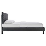 Modway Furniture Roxanne Performance Velvet Queen Platform Bed XRXT Charcoal MOD-6285-CHA