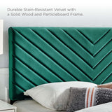 Modway Furniture Roxanne Performance Velvet Queen Platform Bed XRXT Teal MOD-6285-TEA