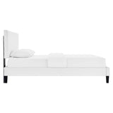 Modway Furniture Roxanne Performance Velvet Queen Platform Bed XRXT White MOD-6285-WHI