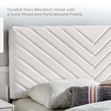Modway Furniture Roxanne Performance Velvet Queen Platform Bed XRXT White MOD-6285-WHI