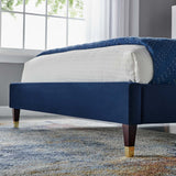 Modway Furniture Roxanne Performance Velvet Queen Platform Bed XRXT Navy MOD-6286-NAV