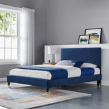 Modway Furniture Roxanne Performance Velvet Queen Platform Bed XRXT Navy MOD-6286-NAV