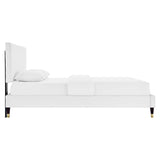 Modway Furniture Roxanne Performance Velvet Queen Platform Bed XRXT White MOD-6286-WHI