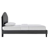 Modway Furniture Daisy Performance Velvet Queen Platform Bed XRXT Charcoal MOD-6287-CHA