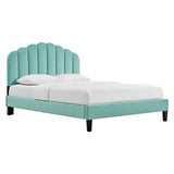 Modway Furniture Daisy Performance Velvet Queen Platform Bed XRXT Mint MOD-6287-MIN