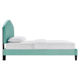 Modway Furniture Daisy Performance Velvet Queen Platform Bed XRXT Mint MOD-6287-MIN