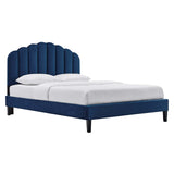 Modway Furniture Daisy Performance Velvet Queen Platform Bed XRXT Navy MOD-6287-NAV