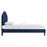 Modway Furniture Daisy Performance Velvet Queen Platform Bed XRXT Navy MOD-6287-NAV