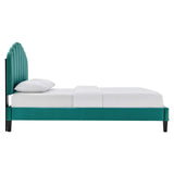 Modway Furniture Daisy Performance Velvet Queen Platform Bed XRXT Teal MOD-6287-TEA