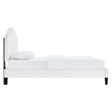 Modway Furniture Daisy Performance Velvet Queen Platform Bed XRXT White MOD-6287-WHI