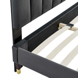 Modway Furniture Daisy Performance Velvet Queen Platform Bed XRXT Charcoal MOD-6288-CHA