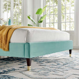 Modway Furniture Daisy Performance Velvet Queen Platform Bed XRXT Mint MOD-6288-MIN