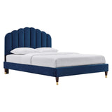 Modway Furniture Daisy Performance Velvet Queen Platform Bed XRXT Navy MOD-6288-NAV