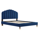 Modway Furniture Daisy Performance Velvet Queen Platform Bed XRXT Navy MOD-6288-NAV