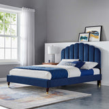 Modway Furniture Daisy Performance Velvet Queen Platform Bed XRXT Navy MOD-6288-NAV