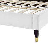 Modway Furniture Daisy Performance Velvet Queen Platform Bed XRXT White MOD-6288-WHI