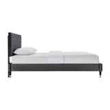 Modway Furniture Garcelle Performance Velvet Queen Platform Bed XRXT Charcoal MOD-6290-CHA