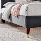 Modway Furniture Garcelle Performance Velvet Queen Platform Bed XRXT Charcoal MOD-6290-CHA