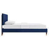 Modway Furniture Garcelle Performance Velvet Queen Platform Bed XRXT Navy MOD-6290-NAV