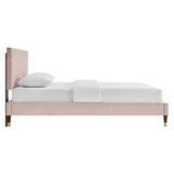 Modway Furniture Garcelle Performance Velvet Queen Platform Bed XRXT Pink MOD-6290-PNK