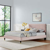 Modway Furniture Garcelle Performance Velvet Queen Platform Bed XRXT Pink MOD-6290-PNK