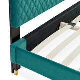 Modway Furniture Garcelle Performance Velvet Queen Platform Bed XRXT Teal MOD-6290-TEA