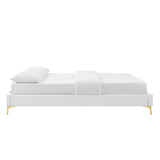 Sutton Full Performance Velvet Bed Frame White MOD-6306-WHI