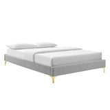 Sutton King Performance Velvet Bed Frame Light Gray MOD-6307-LGR