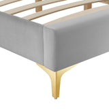 Sutton King Performance Velvet Bed Frame Light Gray MOD-6307-LGR