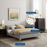 Sutton King Performance Velvet Bed Frame Light Gray MOD-6307-LGR