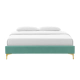 Sutton King Performance Velvet Bed Frame Mint MOD-6307-MIN