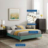 Sutton King Performance Velvet Bed Frame Mint MOD-6307-MIN