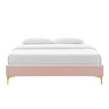 Sutton King Performance Velvet Bed Frame Pink MOD-6307-PNK