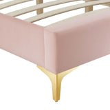 Sutton King Performance Velvet Bed Frame Pink MOD-6307-PNK