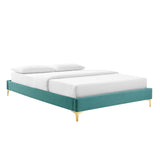 Sutton King Performance Velvet Bed Frame Teal MOD-6307-TEA