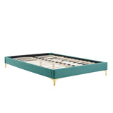 Sutton King Performance Velvet Bed Frame Teal MOD-6307-TEA