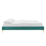 Sutton King Performance Velvet Bed Frame Teal MOD-6307-TEA