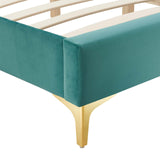 Sutton King Performance Velvet Bed Frame Teal MOD-6307-TEA