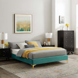 Sutton King Performance Velvet Bed Frame Teal MOD-6307-TEA