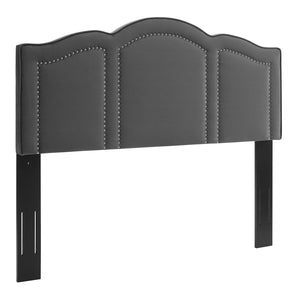 Cecilia King/California King Performance Velvet Headboard Charcoal MOD-6310-CHA