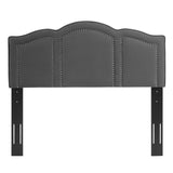 Cecilia King/California King Performance Velvet Headboard Charcoal MOD-6310-CHA