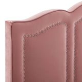 Cecilia King/California King Performance Velvet Headboard Dusty Rose MOD-6310-DUS