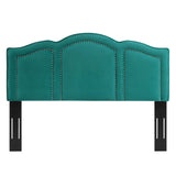 Cecilia King/California King Performance Velvet Headboard Teal MOD-6310-TEA