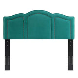 Cecilia King/California King Performance Velvet Headboard Teal MOD-6310-TEA