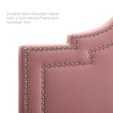 Lucia Full/Queen Performance Velvet Headboard Dusty Rose MOD-6312-DUS