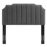 Rosalind Performance Velvet Twin Headboard Charcoal MOD-6314-CHA