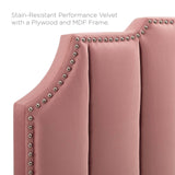 Rosalind Performance Velvet Twin Headboard Dusty Rose MOD-6314-DUS