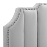 Rosalind Performance Velvet King/California King Headboard Light Gray MOD-6316-LGR