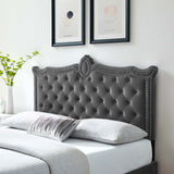 Modway Furniture Louisa Tufted Performance Velvet Twin Headboard XRXT Charcoal MOD-6323-CHA