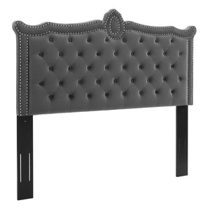 Modway Furniture Louisa Tufted Performance Velvet Twin Headboard XRXT Charcoal MOD-6323-CHA